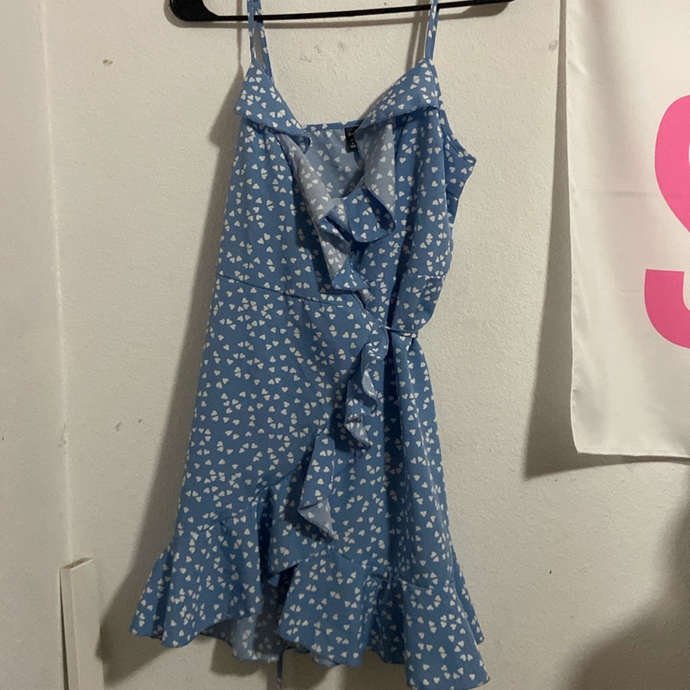 light blue wrap dress